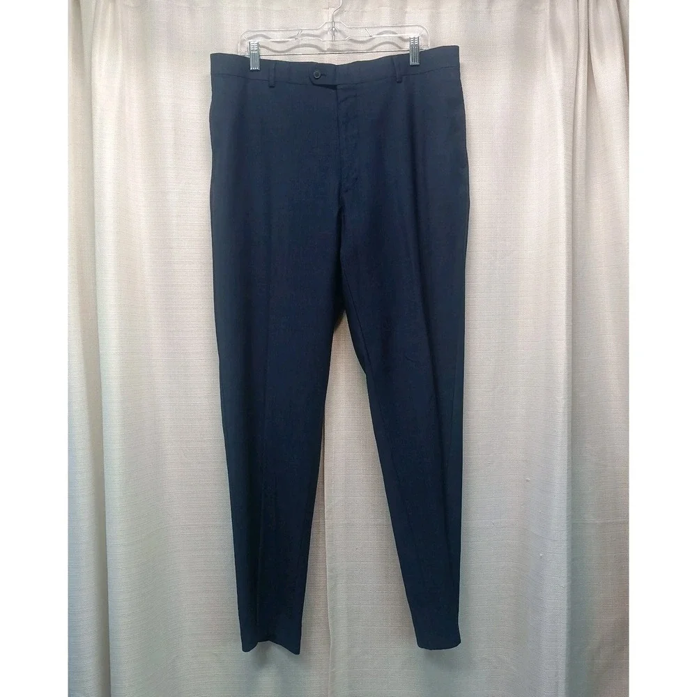 Joseph Abboud‎ JOE Navy Camo Wool Super 120s Slim Fit Suit Coat 46L Pants 36x32